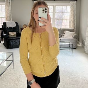yellow heart detail cardigan xs